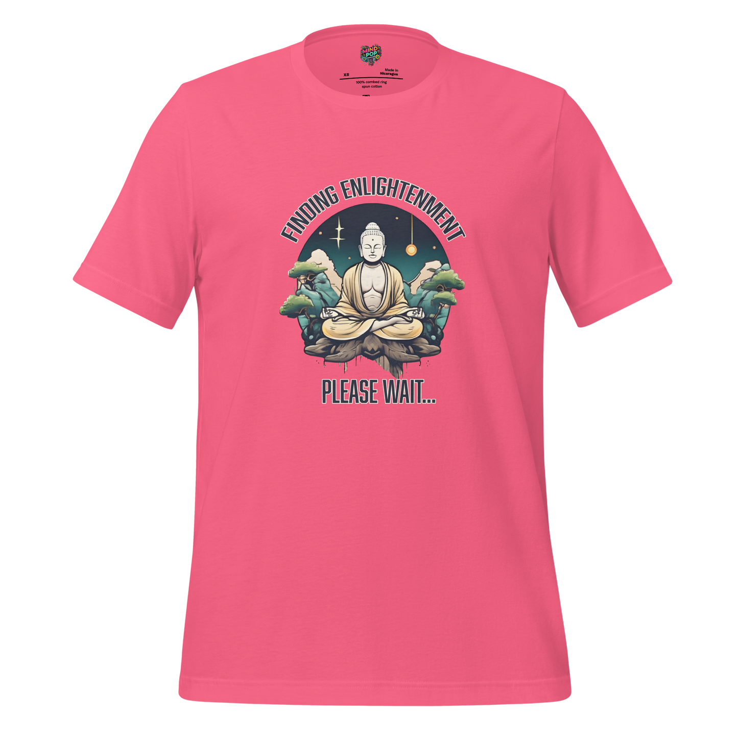 Finding Enlightenment, Please Wait Shirt Charity Pink