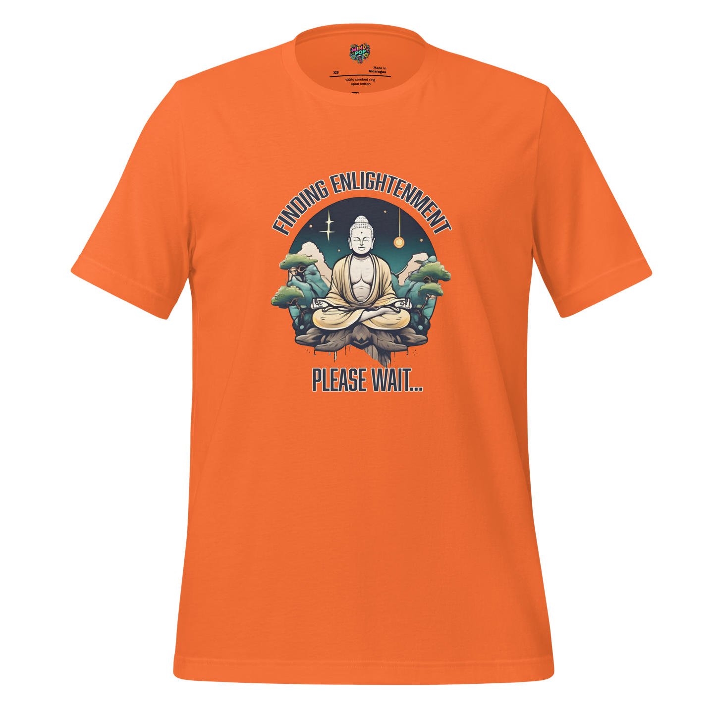Finding Enlightenment, Please Wait Shirt Orange