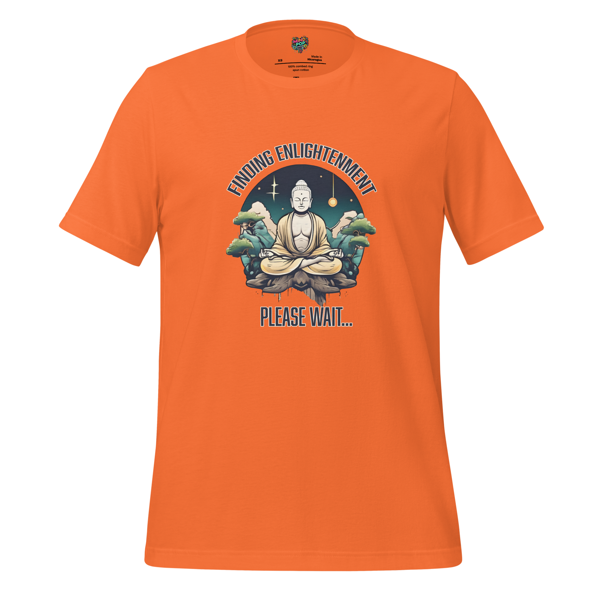 Finding Enlightenment, Please Wait Shirt Orange