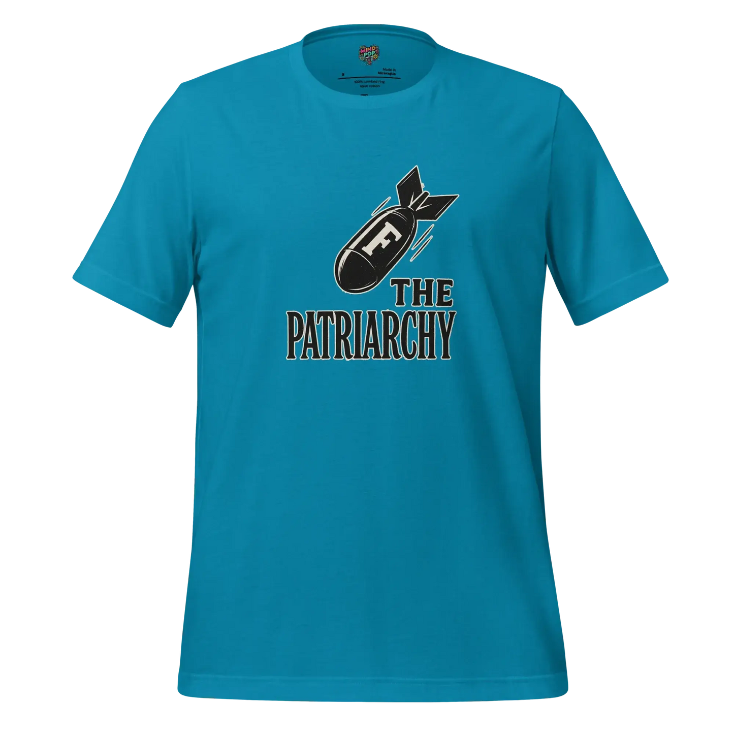 Smash The Patriarchy Tee — Feminist Statement Shirt Aqua