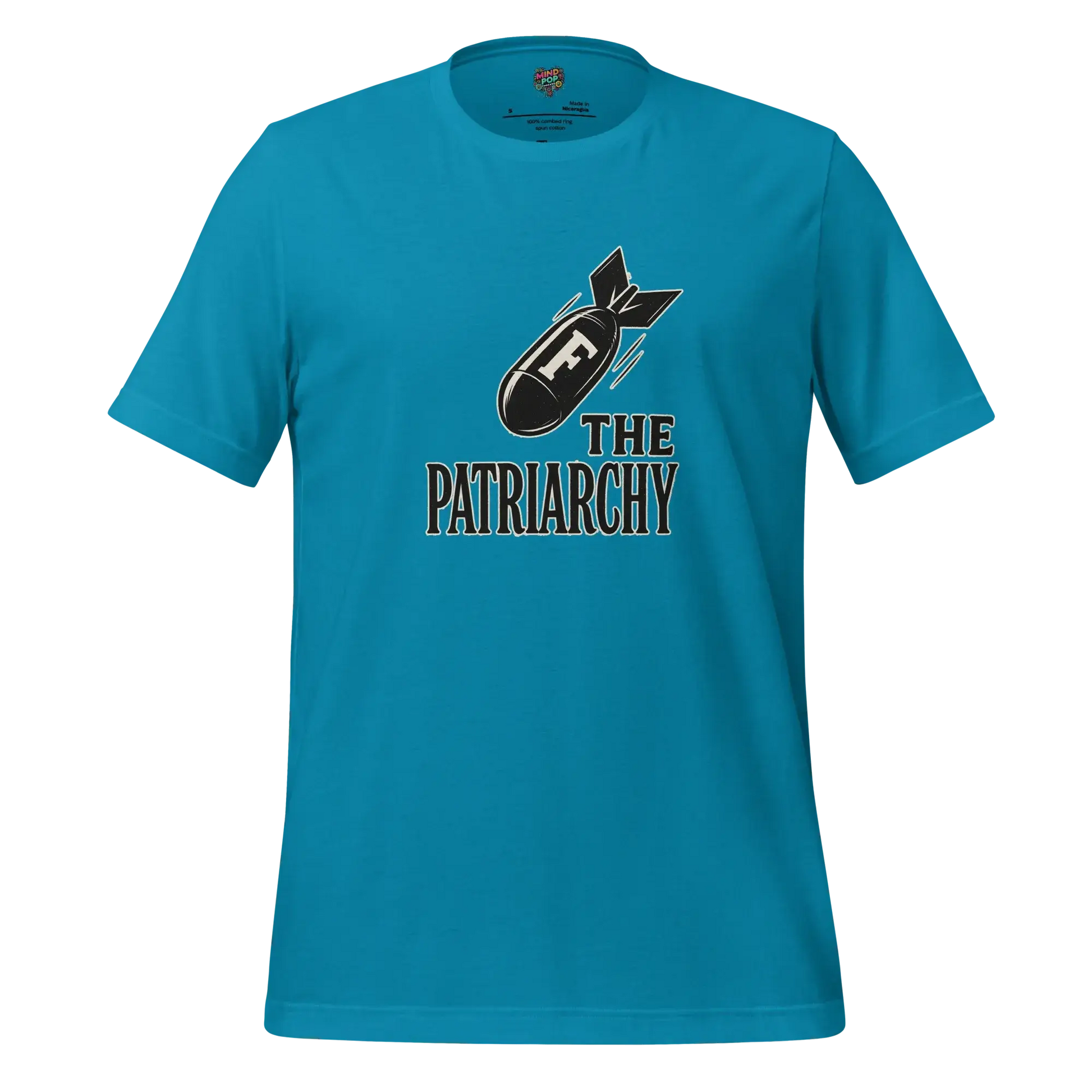 Smash The Patriarchy Tee — Feminist Statement Shirt Aqua