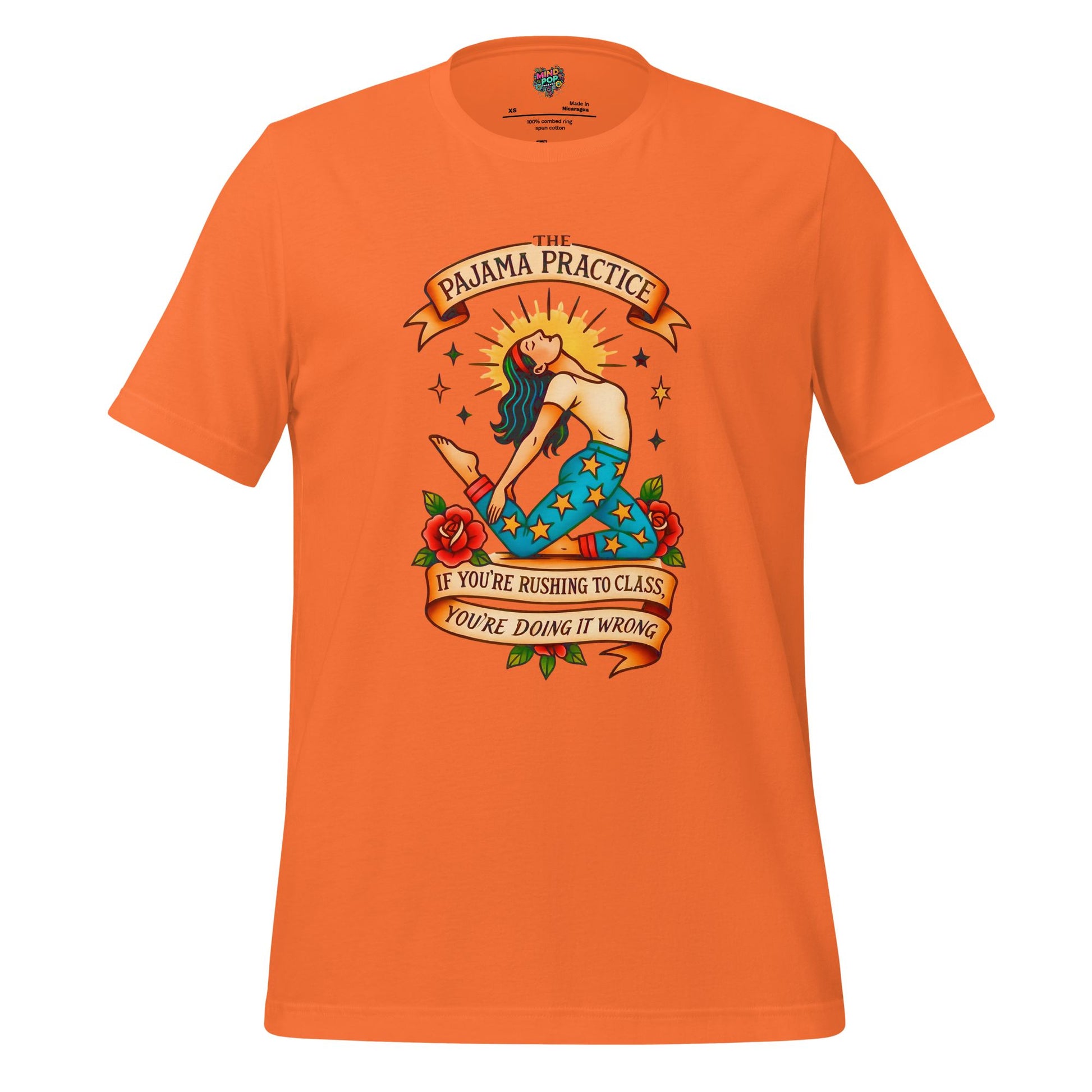 Funny Yoga Shirt The Pajama Practice Orange