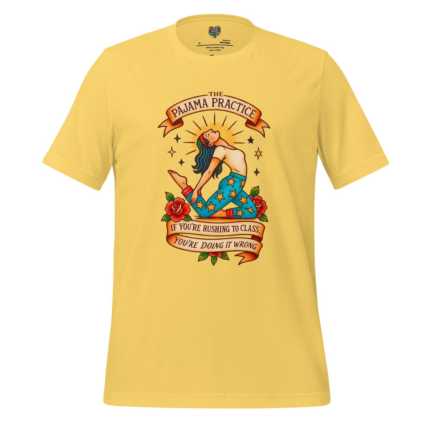 Funny Yoga Shirt The Pajama Practice Yellow
