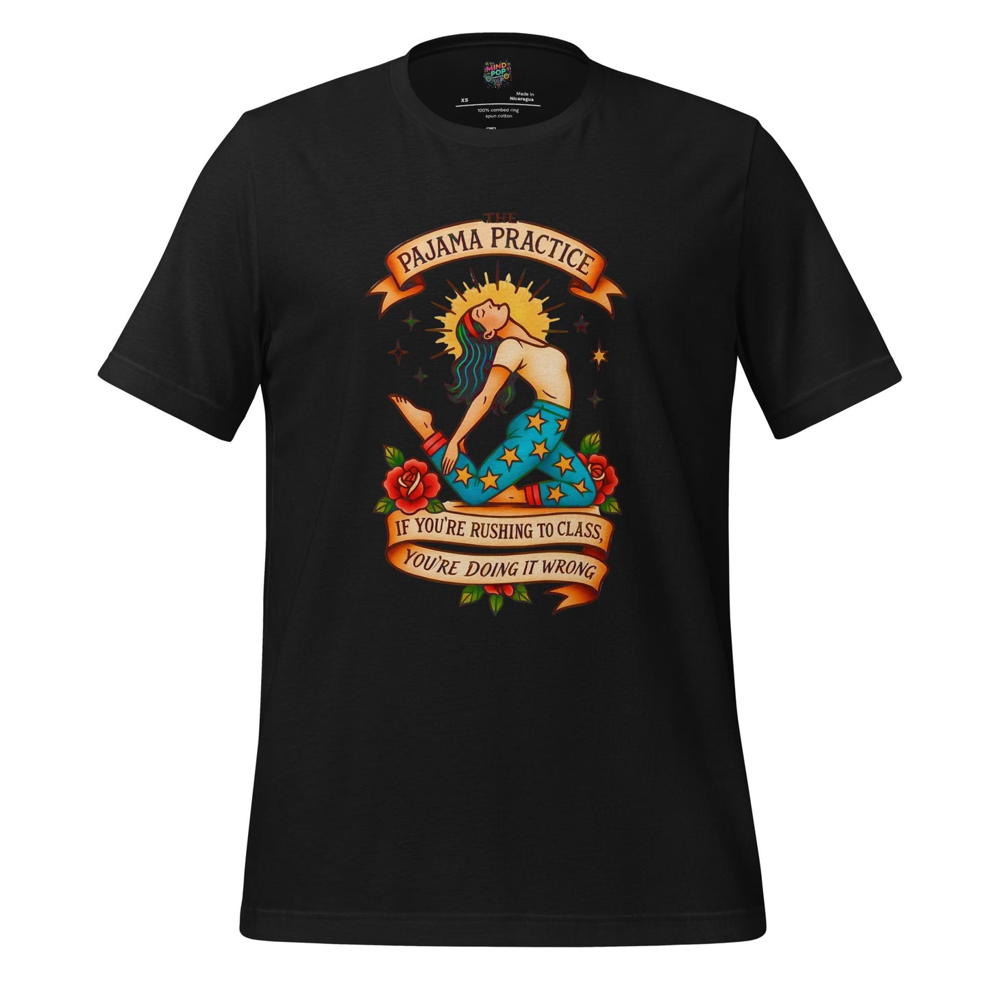 Funny Yoga Shirt The Pajama Practice Vintage Black