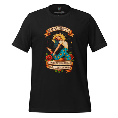 Funny Yoga Shirt The Pajama Practice Vintage Black