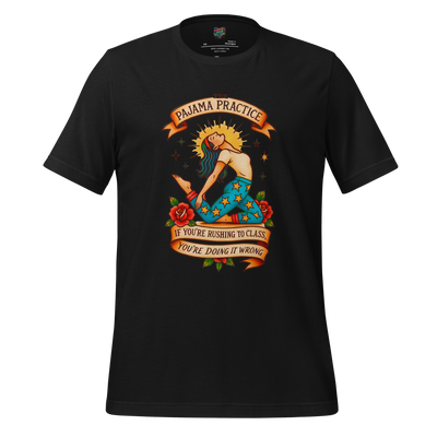 Funny Yoga Shirt The Pajama Practice Vintage Black