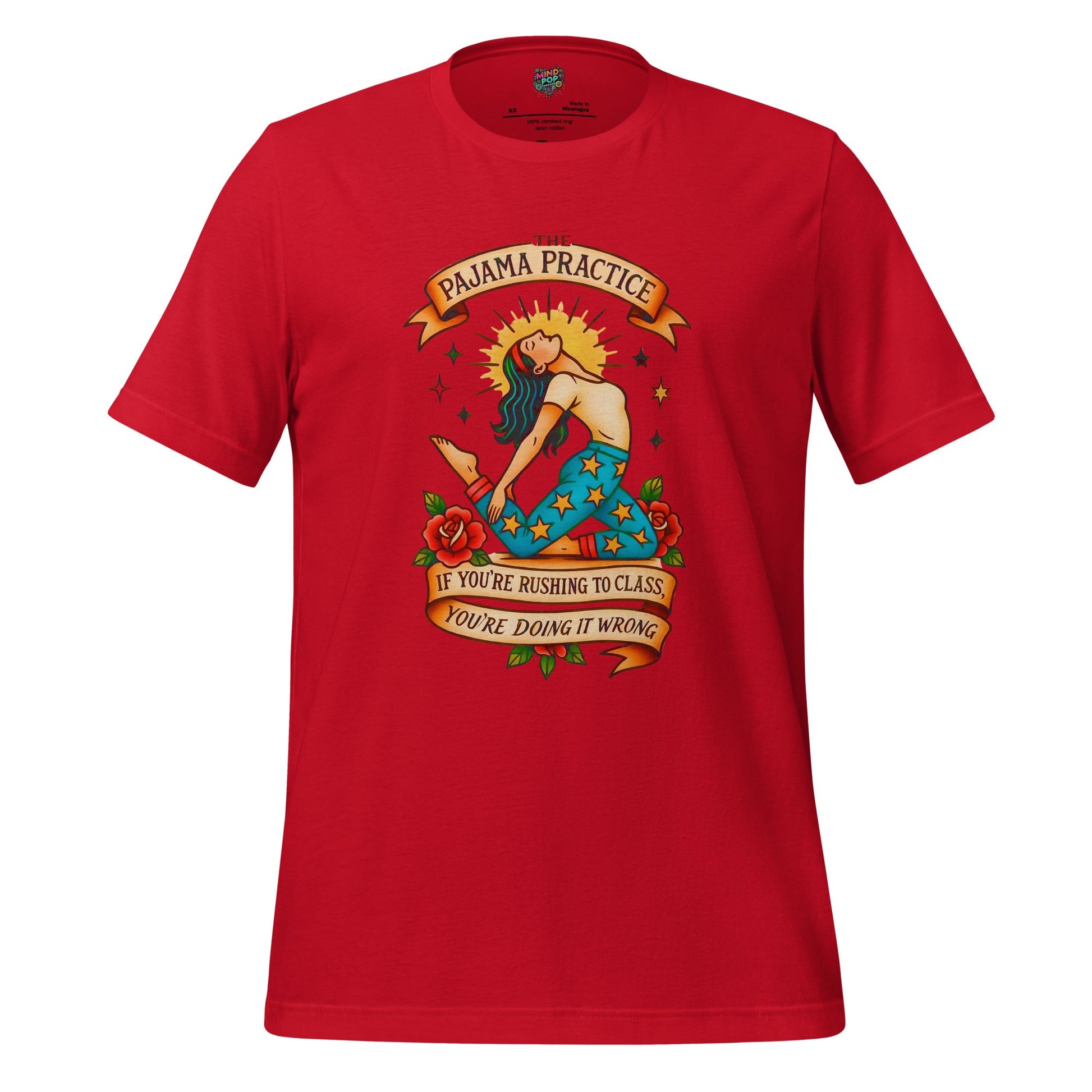 Funny Yoga Shirt The Pajama Practice Red