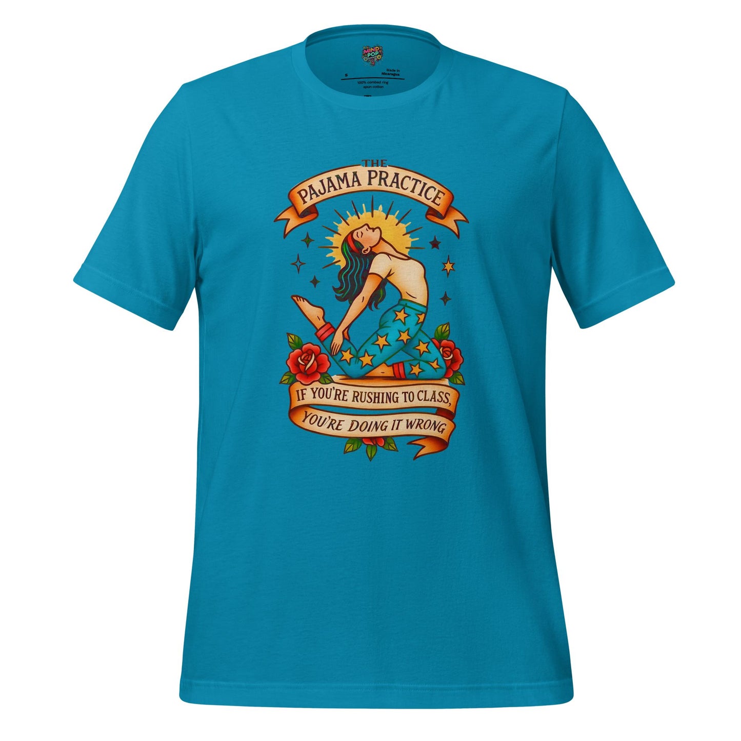 Funny Yoga Shirt The Pajama Practice Aqua