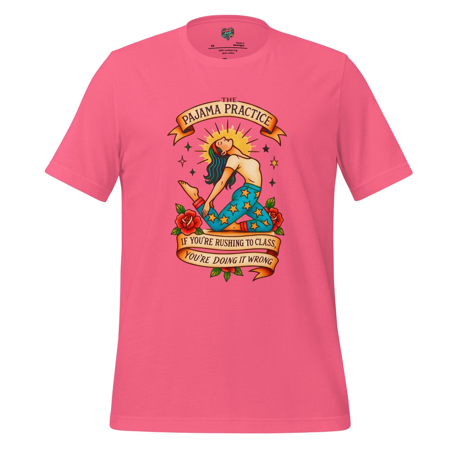 Funny Yoga Shirt The Pajama Practice Charity Pink