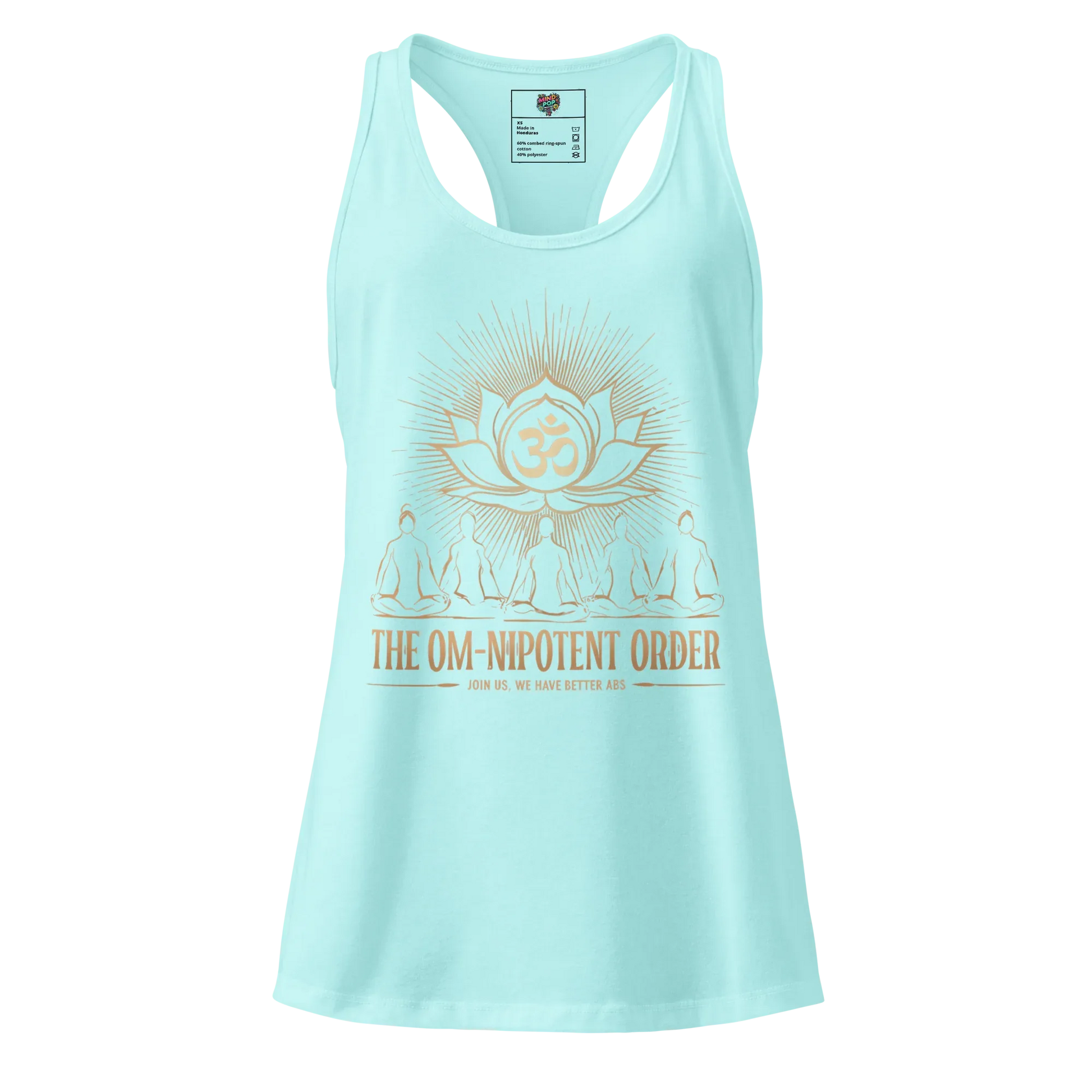 Gold Omnipotent Order Yoga Tank Racerback for Women Cancun