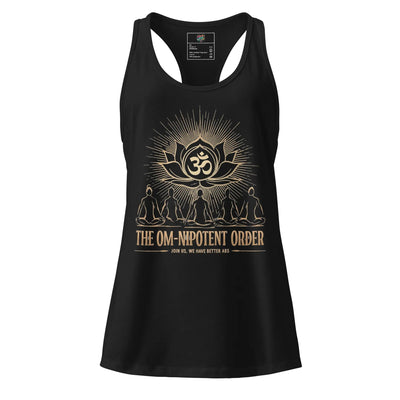 Gold Omnipotent Order Yoga Tank Racerback for Women Black