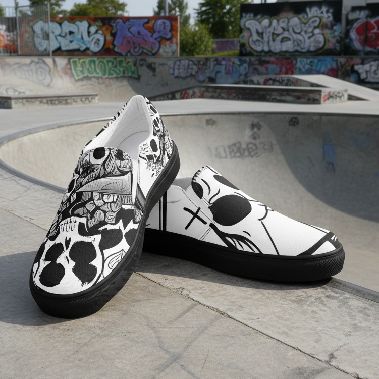 Hallway Hellraiser's Men's Slip-on Skaters Black
