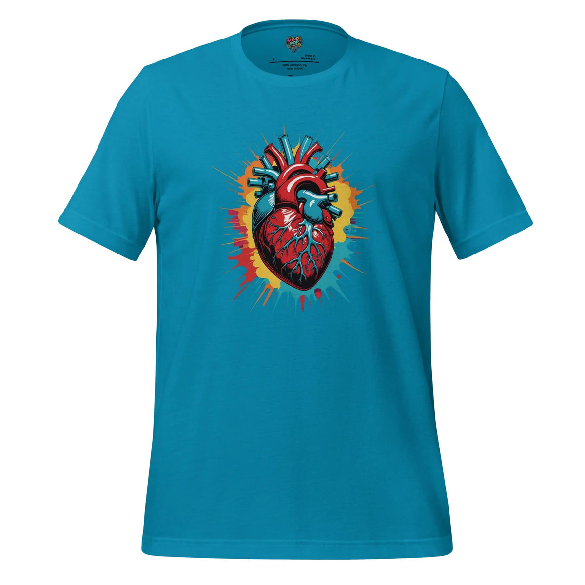 "Heartache" gothic anatomical heart graphic tee in Aqua