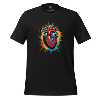 "Heartache" gothic anatomical heart graphic tee in Vintage Black