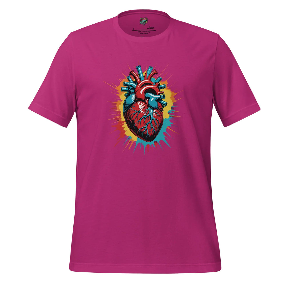 "Heartache" gothic anatomical heart graphic tee in Berry