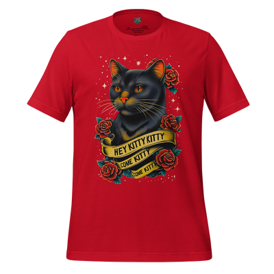 Hey Kitty Kitty Tattoo Style Shirt Red