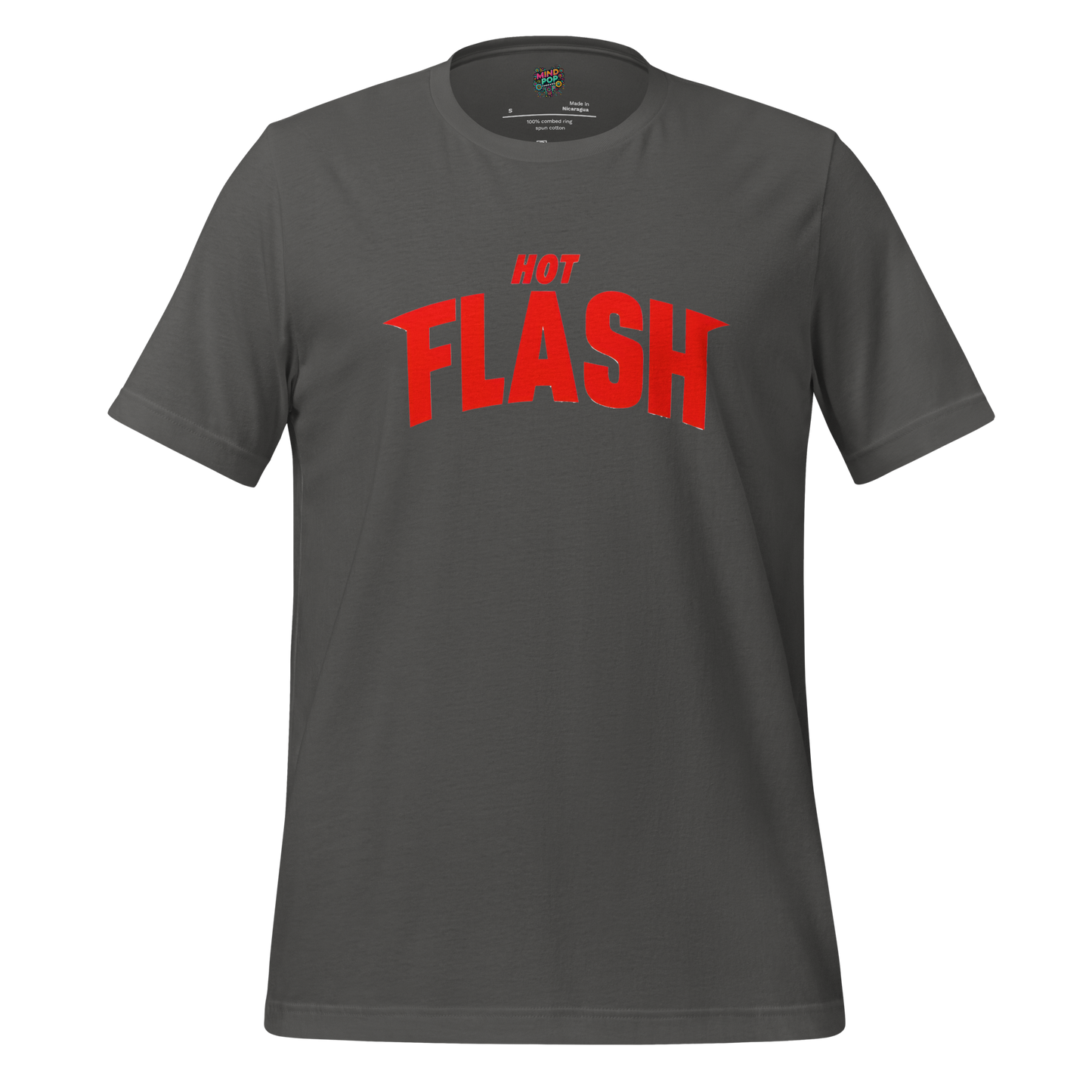 Hot Flash Graphic Tee — Funny Menopause Humor Asphalt