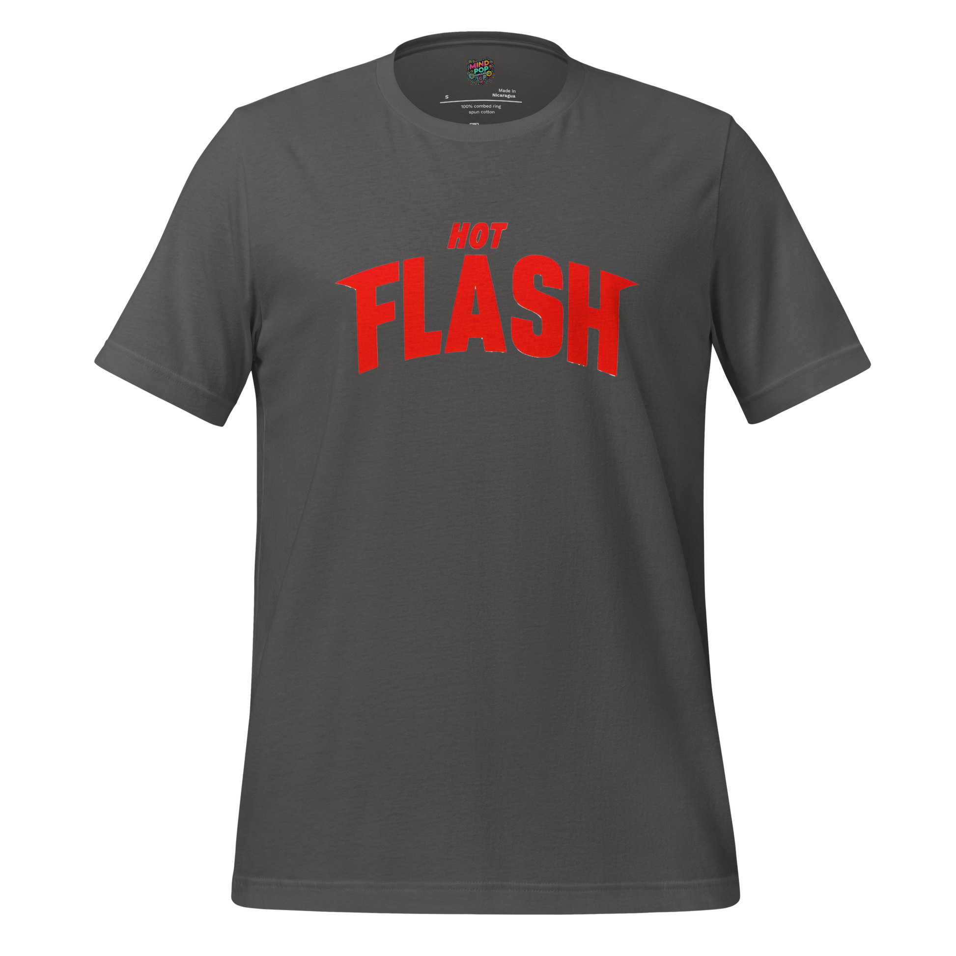 Hot Flash Graphic Tee — Funny Menopause Humor Asphalt