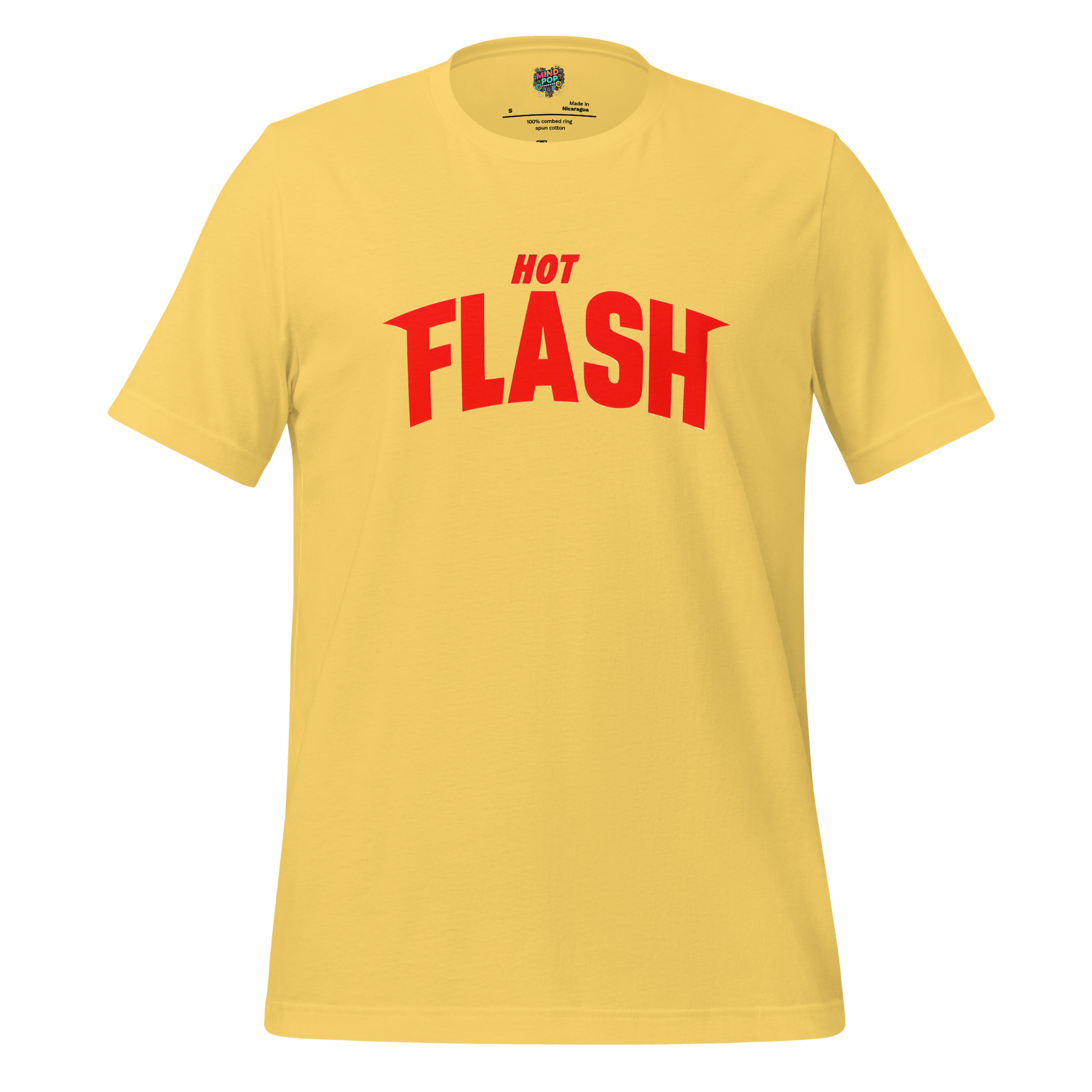 Hot Flash Graphic Tee — Funny Menopause Humor Yellow