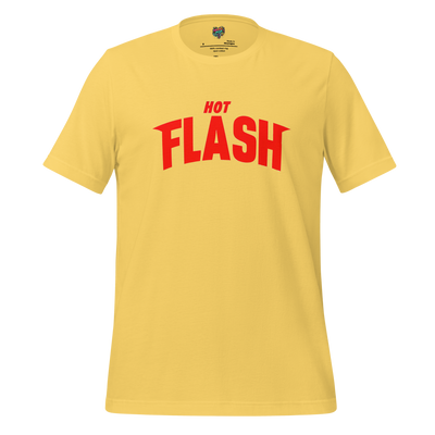Hot Flash Graphic Tee — Funny Menopause Humor Yellow