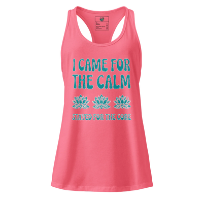 I Came for the Calm fitted racerback tank top Hot Pink