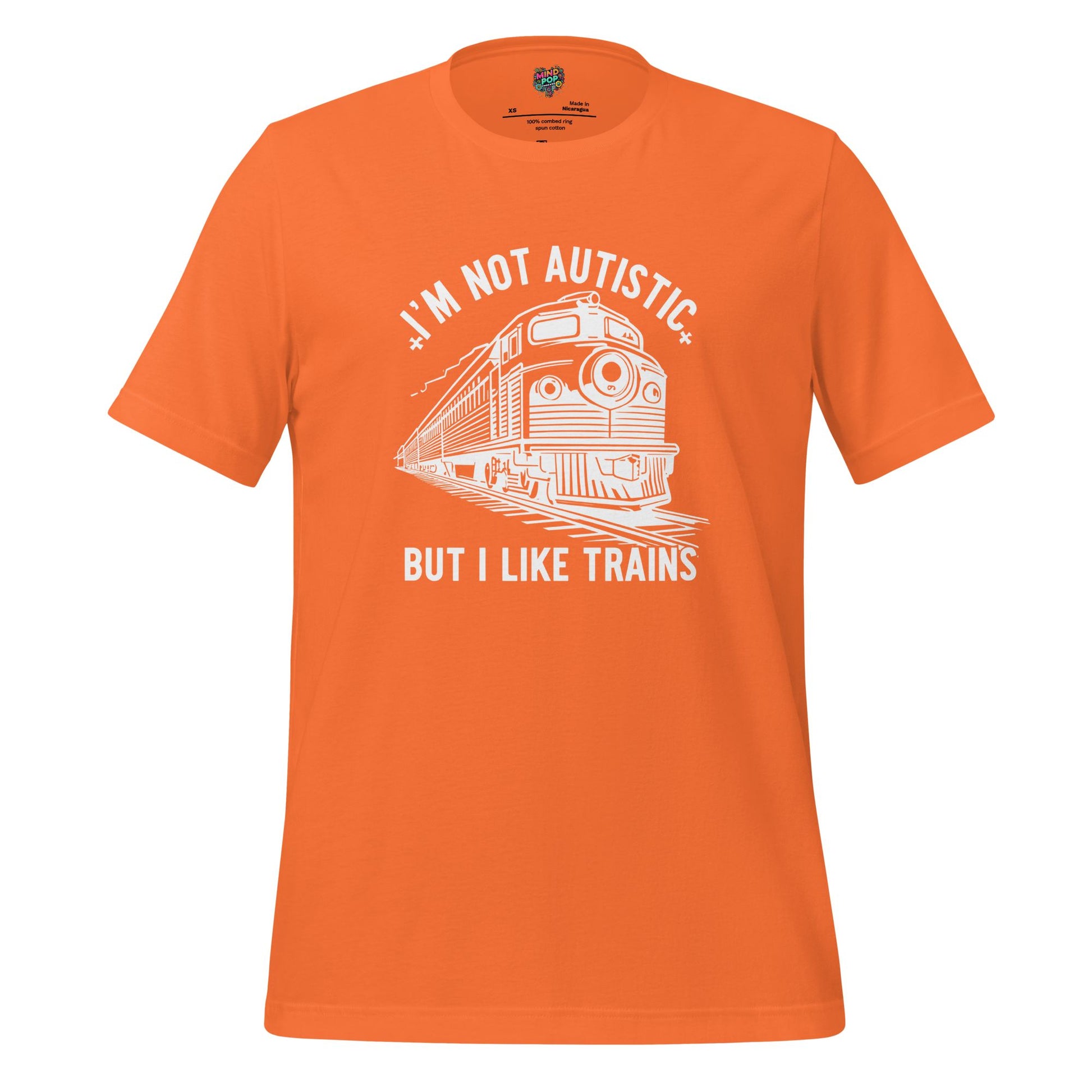 I Like Trains Shirt – Diesel Edition Retro Locomotive Graphic Tee Orange