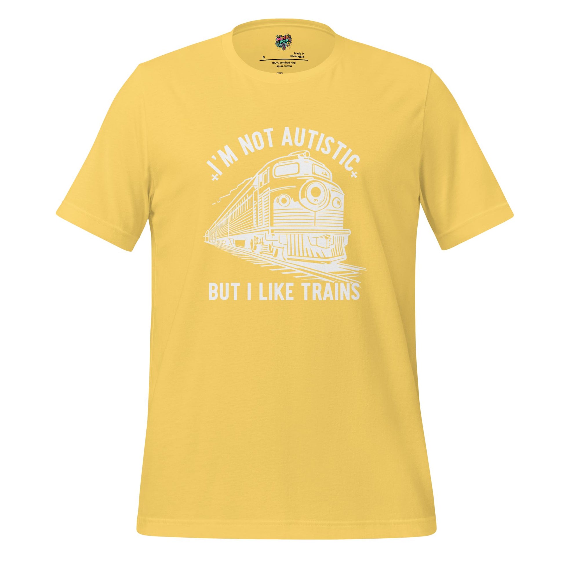 I Like Trains Shirt – Diesel Edition Retro Locomotive Graphic Tee Yellow