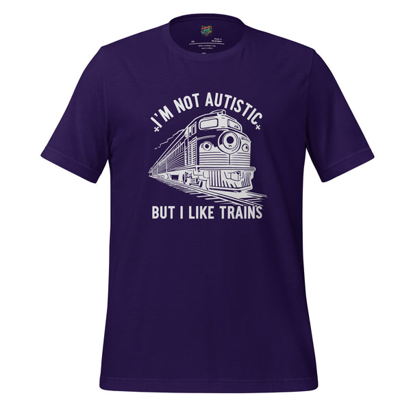 I Like Trains Shirt – Diesel Edition Retro Locomotive Graphic Tee Team Purple