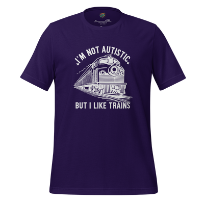 I Like Trains Shirt – Diesel Edition Retro Locomotive Graphic Tee Team Purple