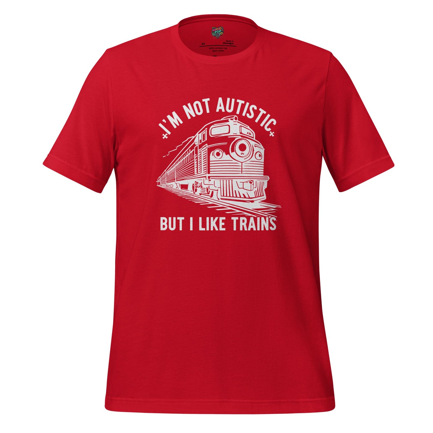 I Like Trains Shirt – Diesel Edition Retro Locomotive Graphic Tee Red