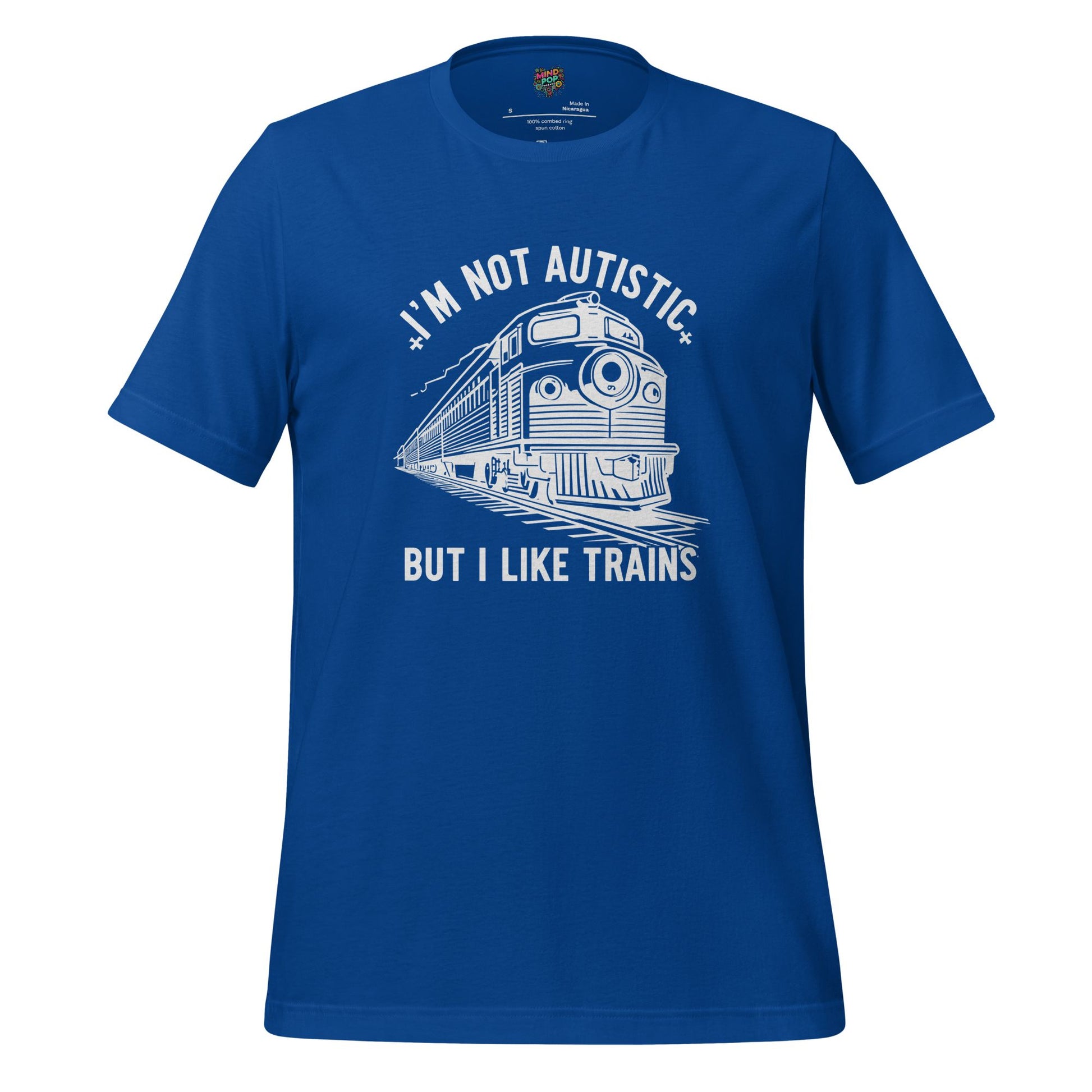 I Like Trains Shirt – Diesel Edition Retro Locomotive Graphic Tee True Royal