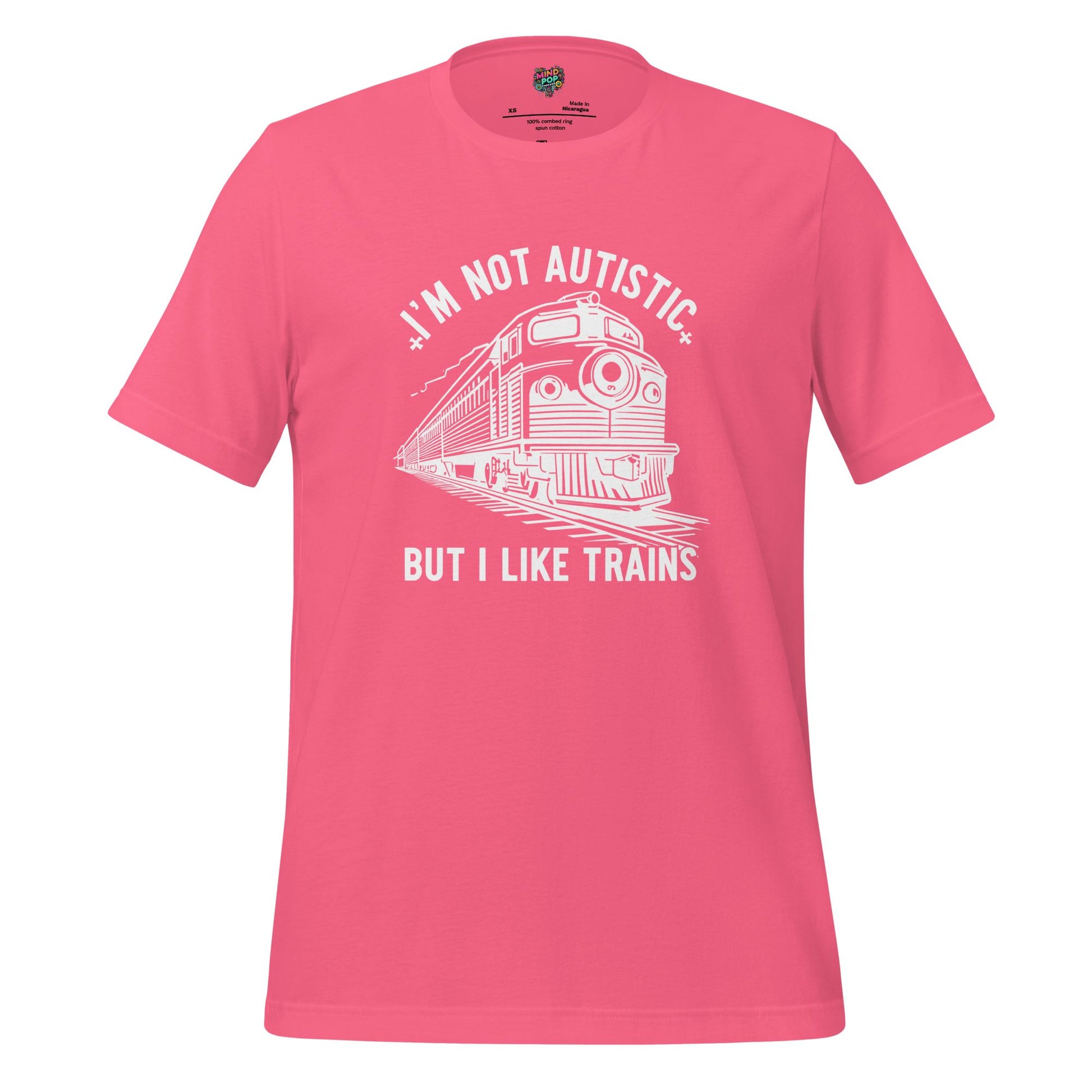 I Like Trains Shirt – Diesel Edition Retro Locomotive Graphic Tee Charity Pink