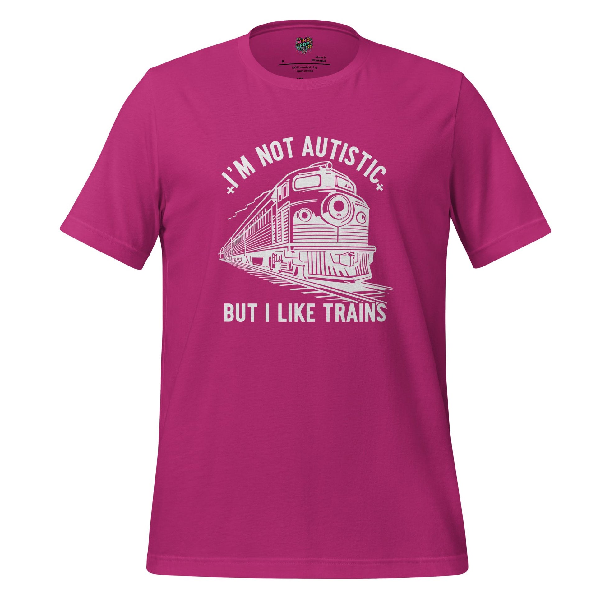 I Like Trains Shirt – Diesel Edition Retro Locomotive Graphic Tee Berry