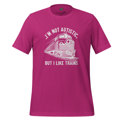 I Like Trains Shirt – Diesel Edition Retro Locomotive Graphic Tee Berry
