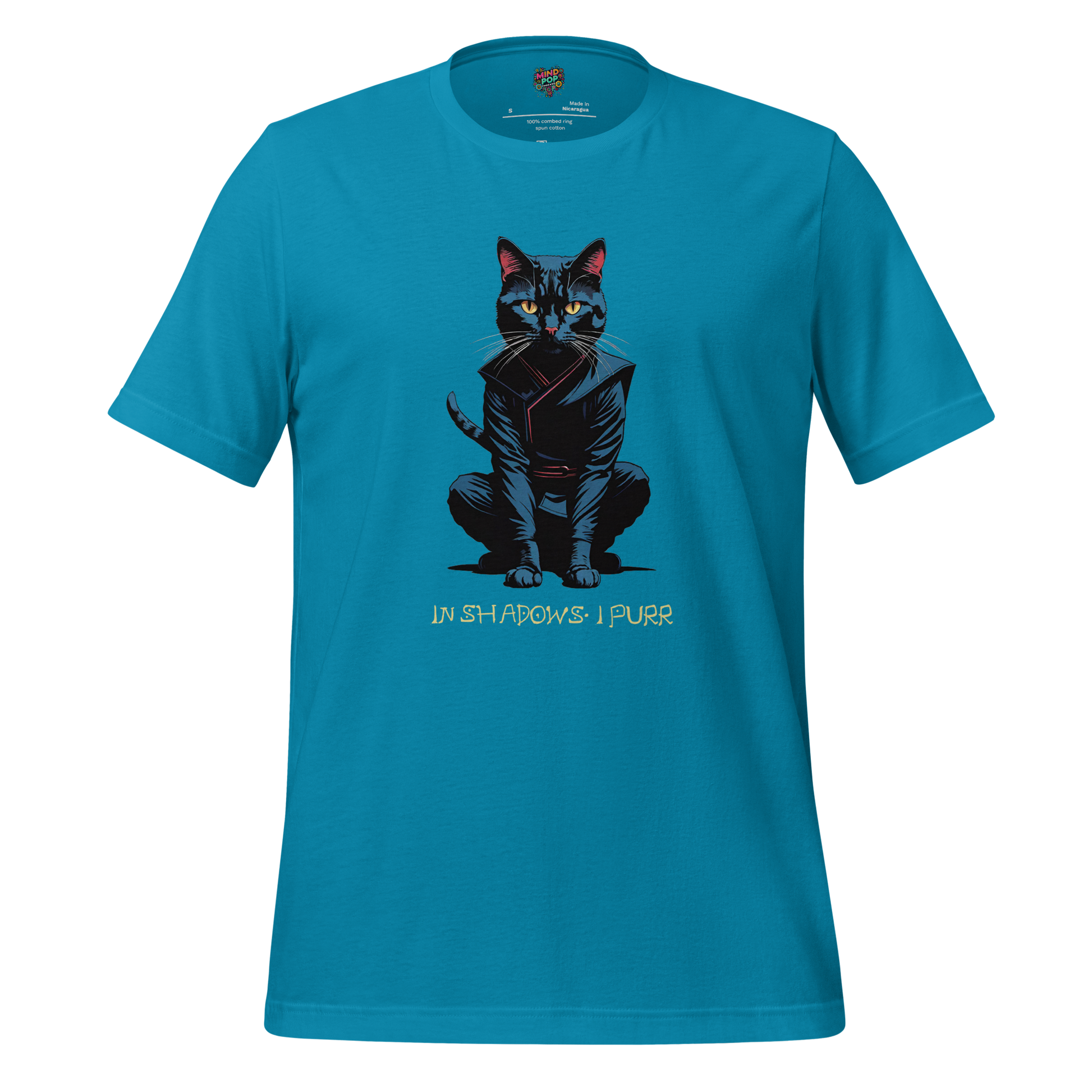 In Shadows I Purr Shirt Aqua