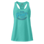 Inner Peace is Crime Prevention fitted racerback tank top Tahiti Blue