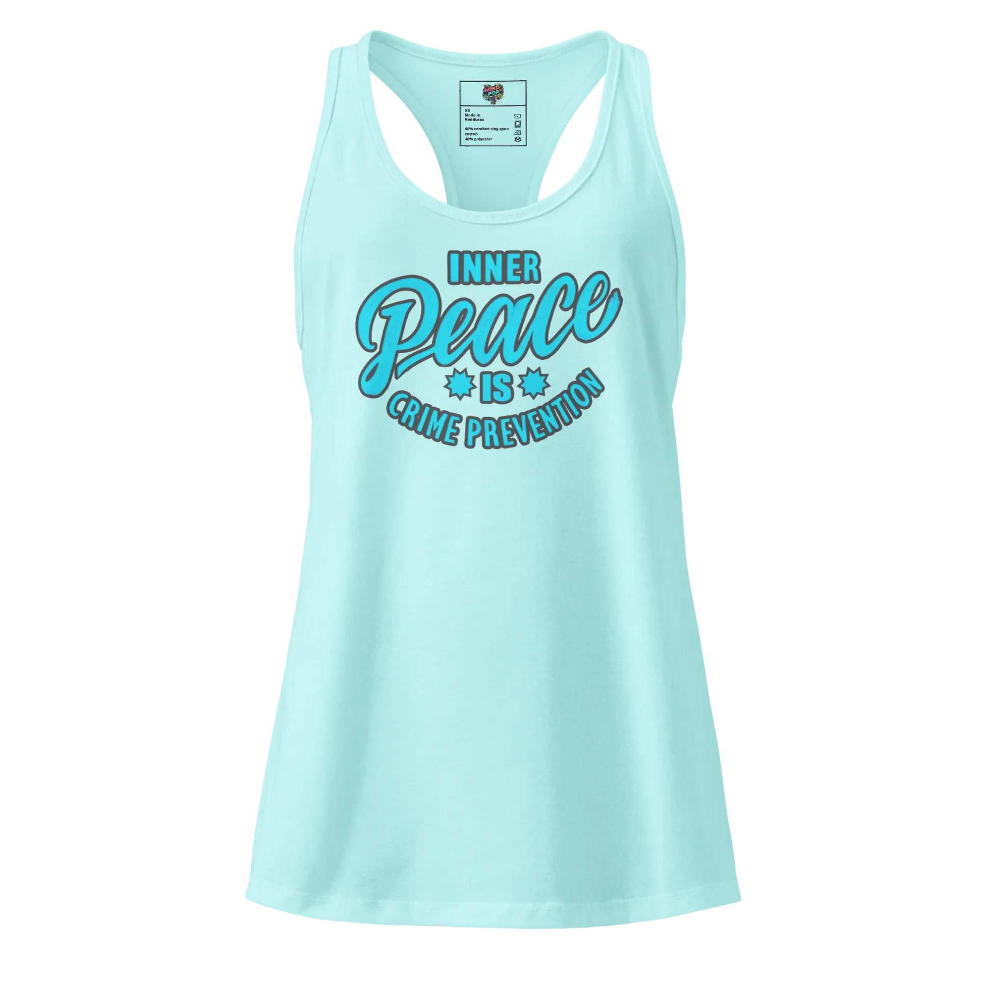 Inner Peace is Crime Prevention fitted racerback tank top Cancun