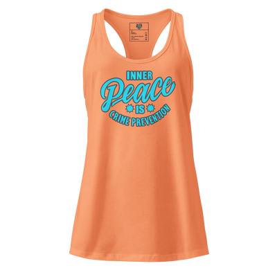 Inner Peace is Crime Prevention fitted racerback tank top Light Orange