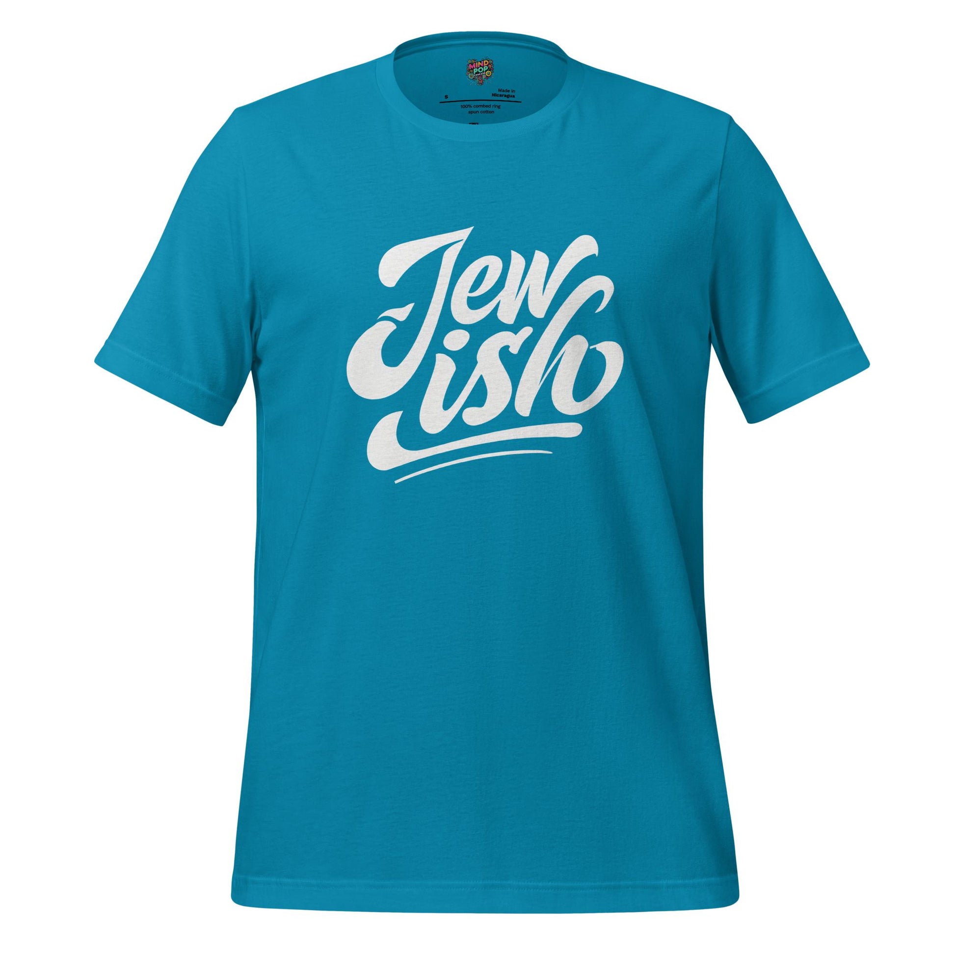 Jew-ish Funny Religion Tee Aqua