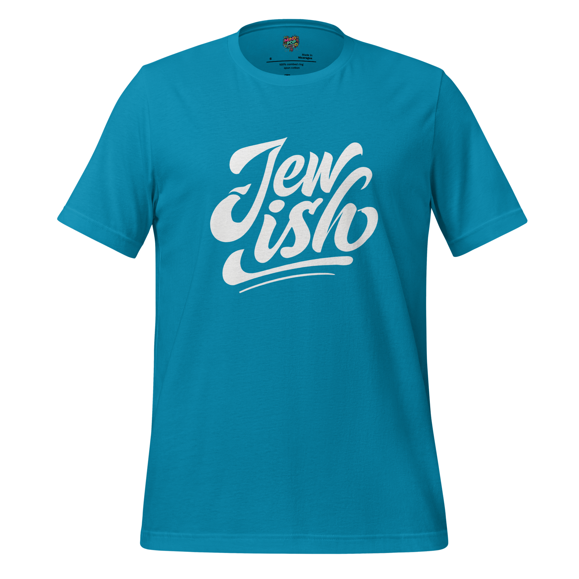 Jew-ish Funny Religion Tee Aqua
