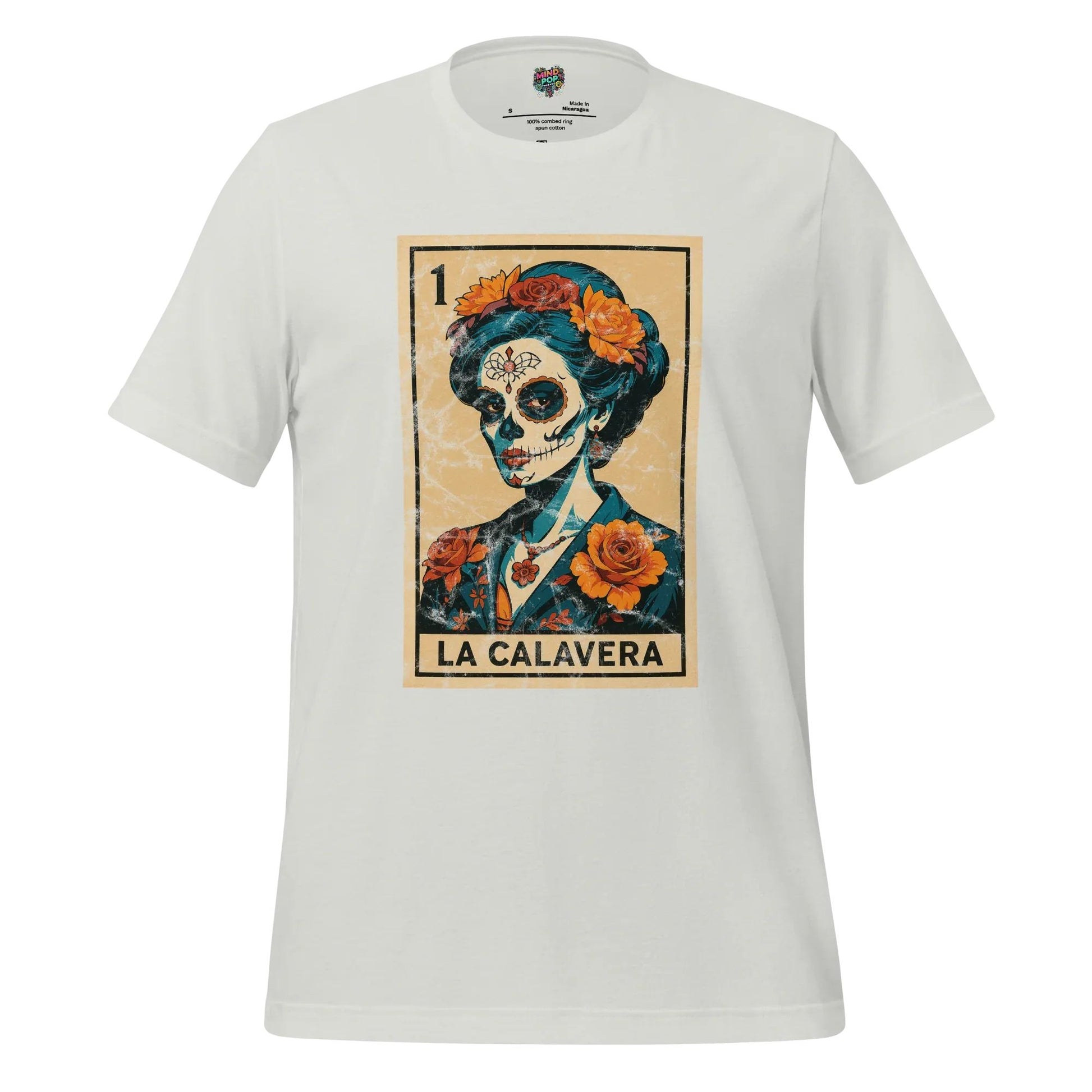 La Calavera Lotería Shirt Silver