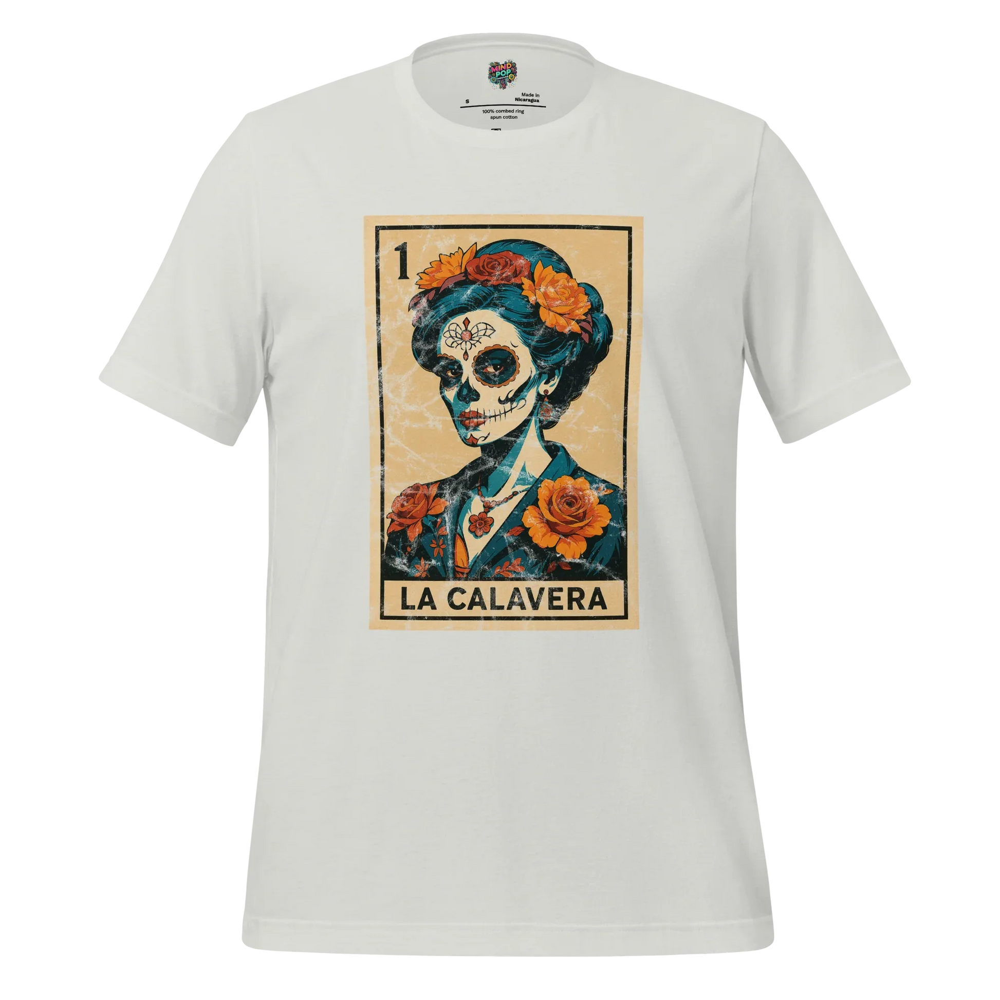 La Calavera Lotería Shirt Silver