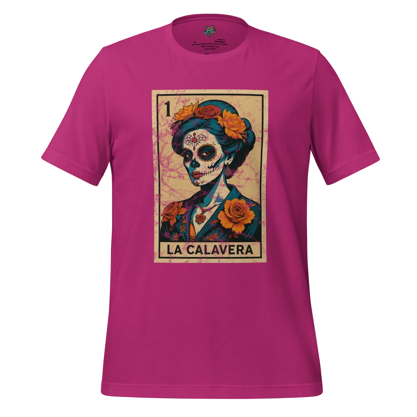 La Calavera Lotería Shirt Berry