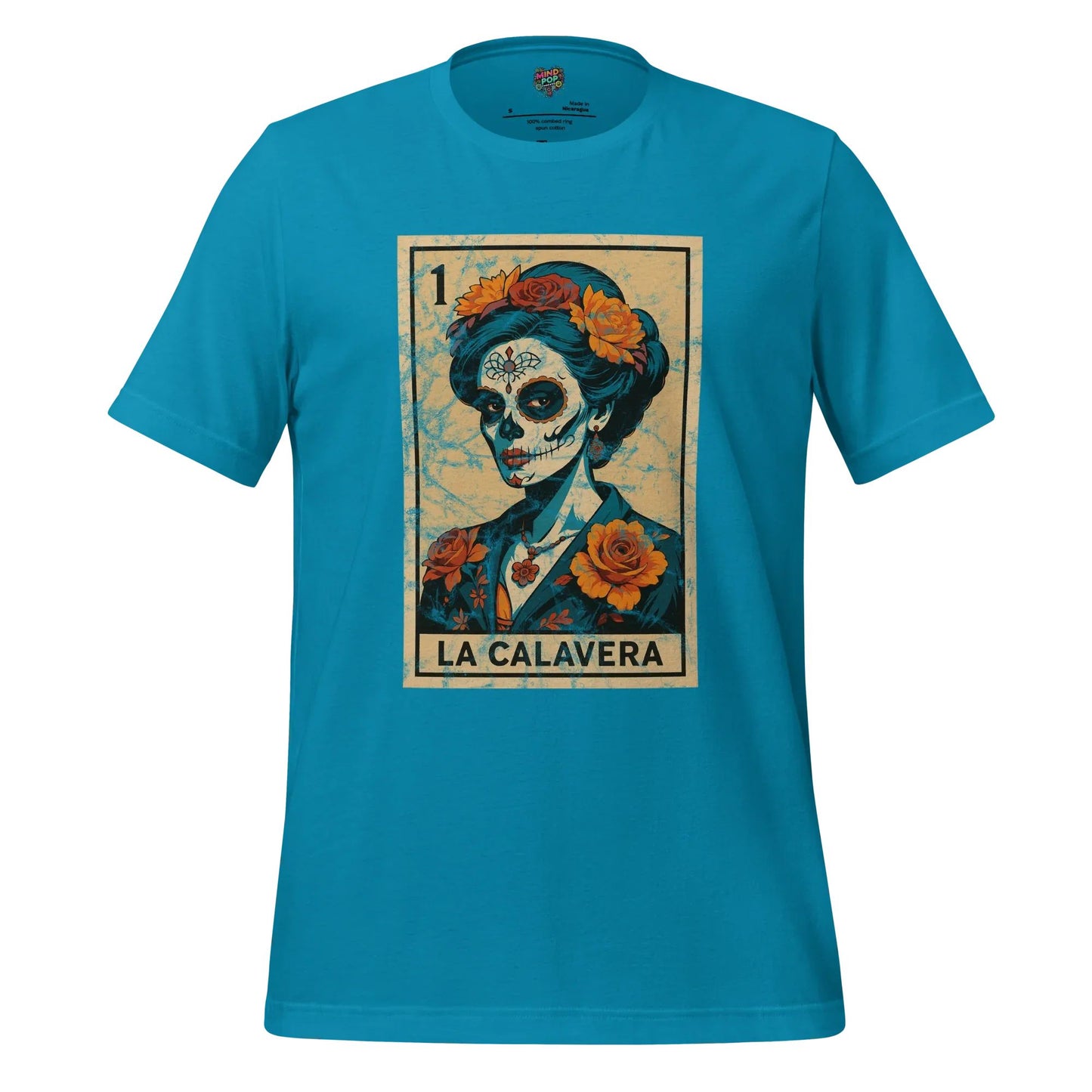 La Calavera Lotería Shirt Aqua