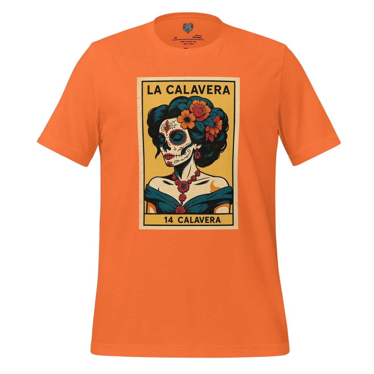 La Dama Azul No.14 Lotería Shirt Orange