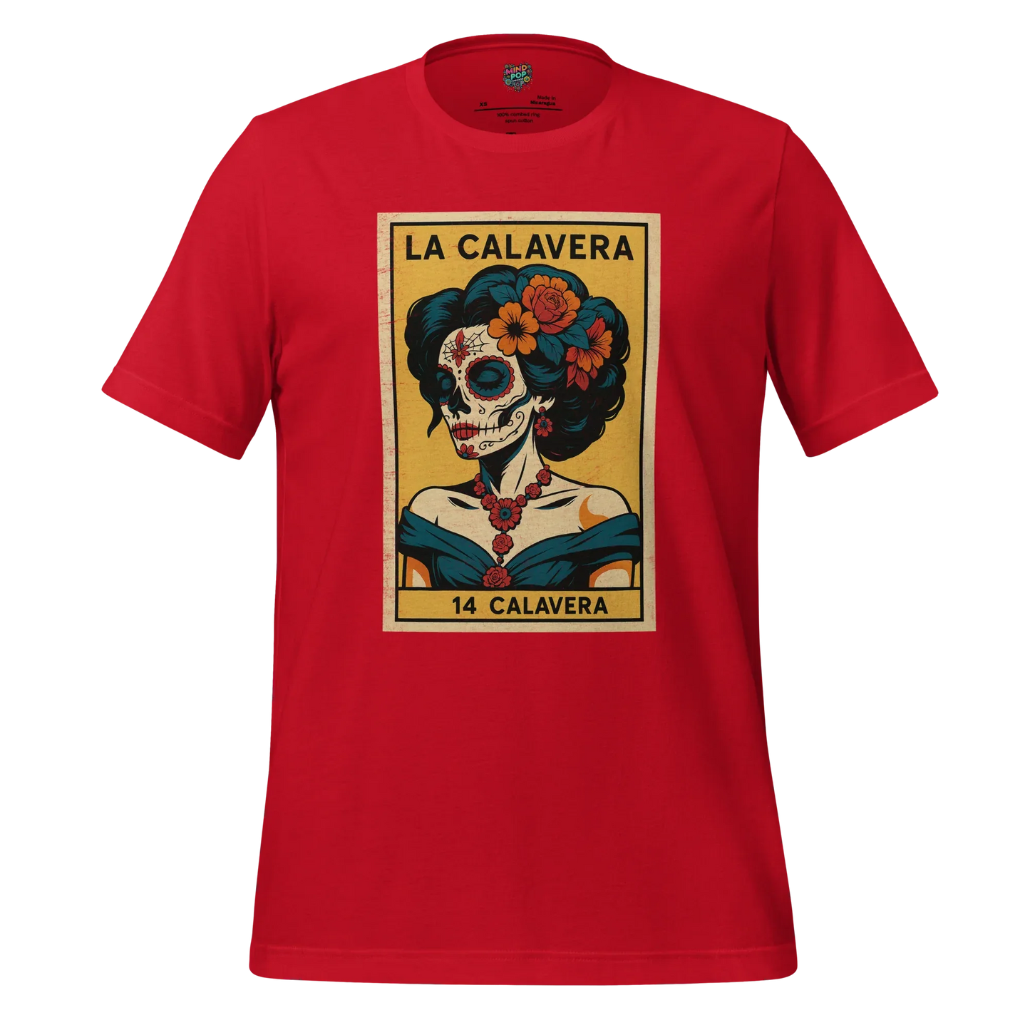 La Dama Azul No.14 Lotería Shirt Red