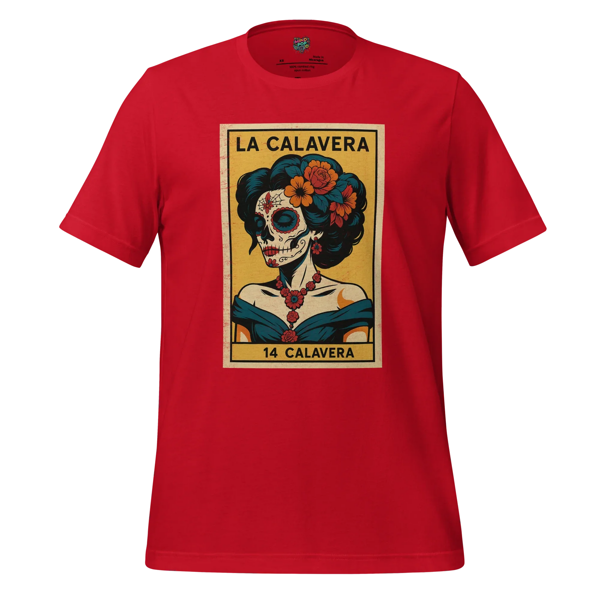 La Dama Azul No.14 Lotería Shirt Red
