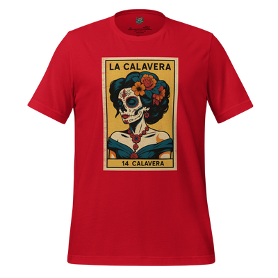 La Dama Azul No.14 Lotería Shirt Red