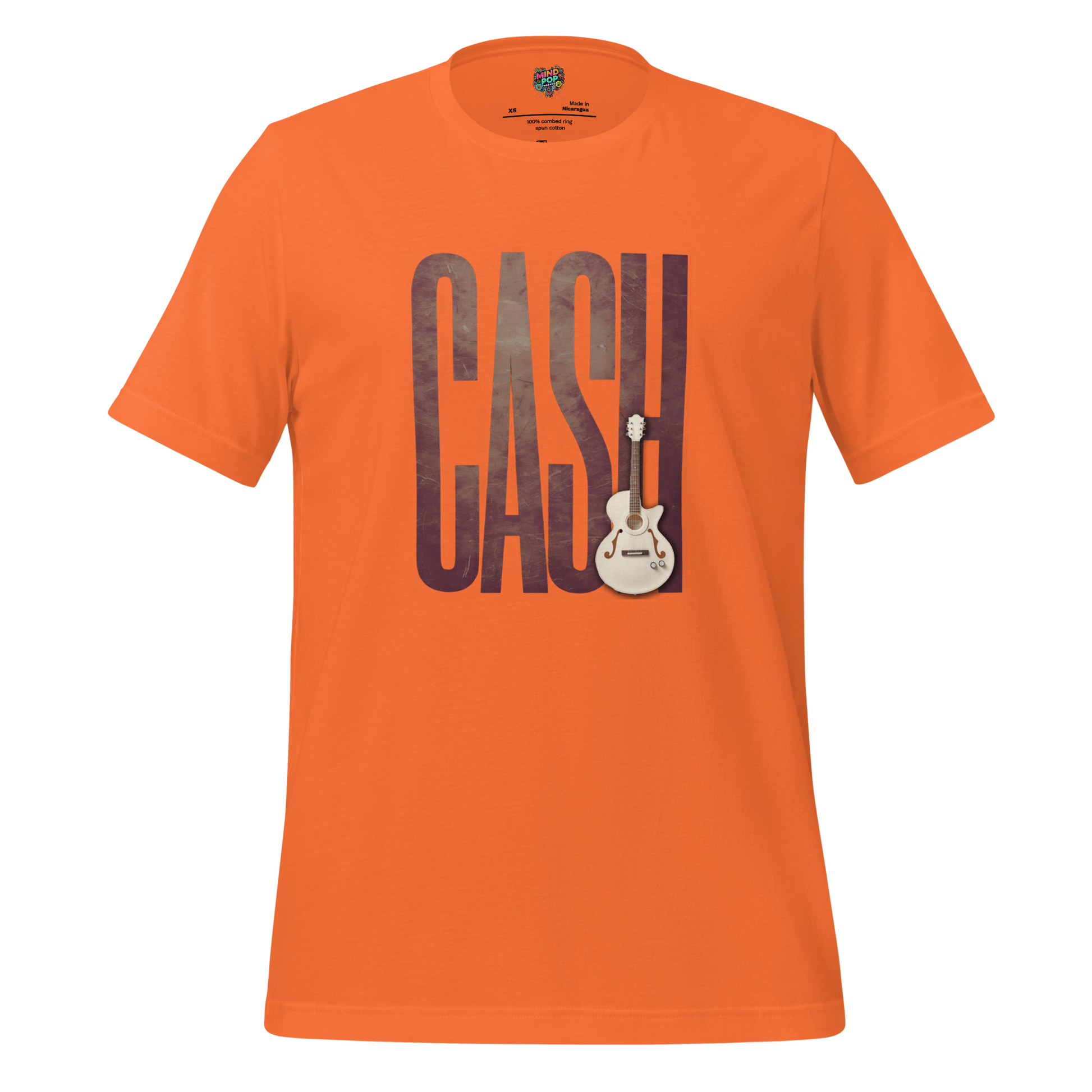Leather-Look Johnny Cash Tribute Shirt Orange