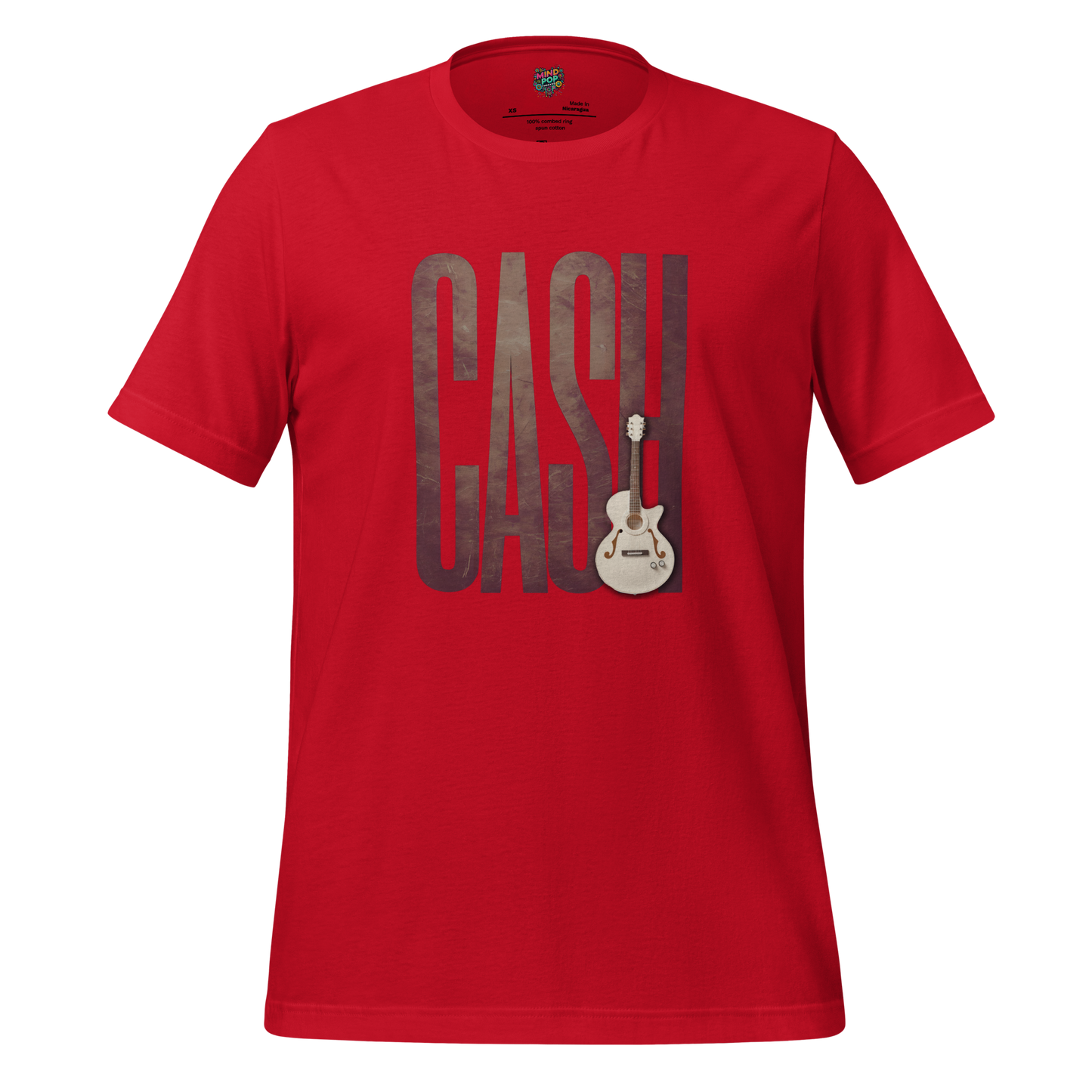 Leather-Look Johnny Cash Tribute Shirt Red